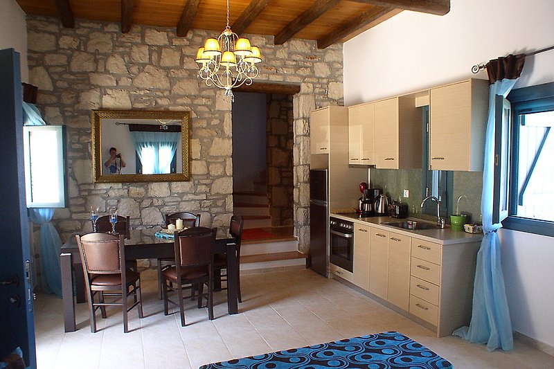 Living kitchen area of one of the Stone-Villas