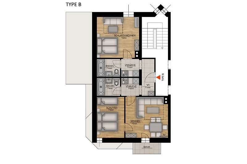 Grundriss Apartment B 