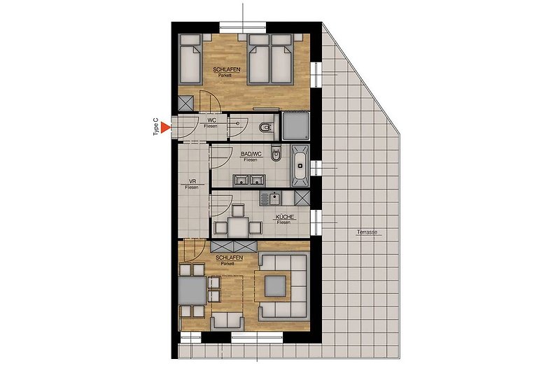 Grundriss Apartment C