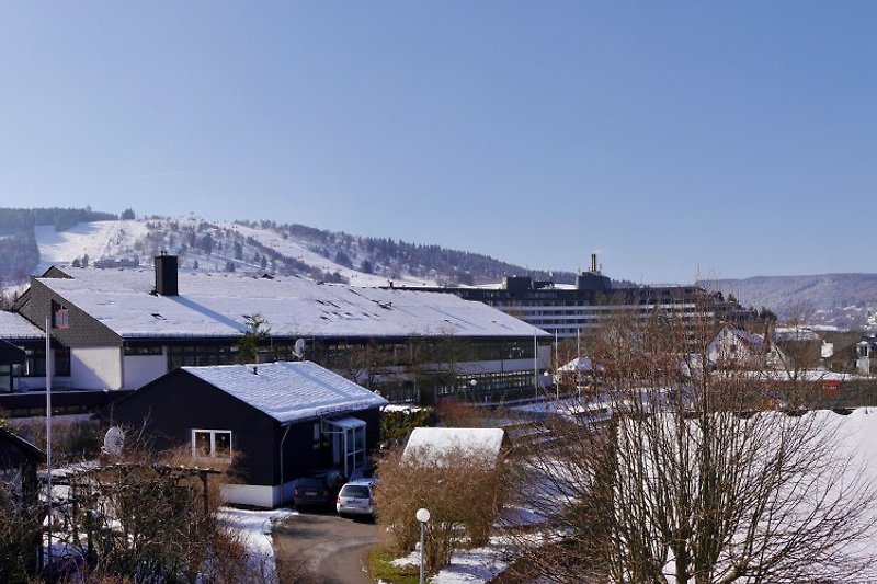 Winterpanorama van het Ettelsberg-skigebied