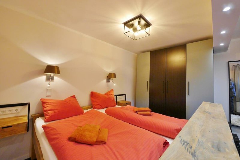 Upland Apartments/Fewo Waldgeist - Junior-Suite Schlafbereich
