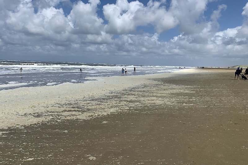 Nach der Sandauffüllung ein breiter Strand