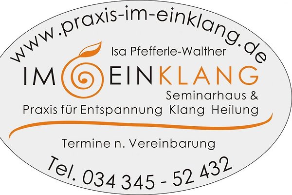 <span style="font-size:smaller;">Bedrijf IM EINKLANG - Ferienhaus & Wohlfühlpraxis</span><br> Mevr. Pfefferle-Walther <span style="font-size:smaller;">Bedrijf IM EINKLANG - Ferienhaus & Wohlfühlpraxis</span><br> Mevr. Pfefferle-Walther