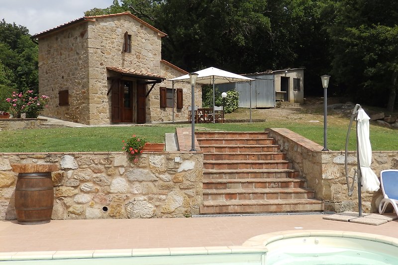 Natursteinhaus mit Pool in Panoramalage: Casa il Seccatoio