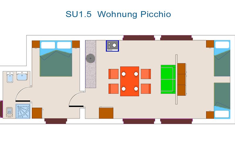 Wohnung Picchio im Seitenflügel (EG)