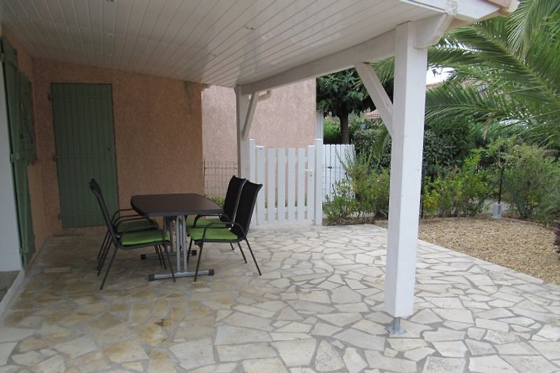 Pergola with dining table