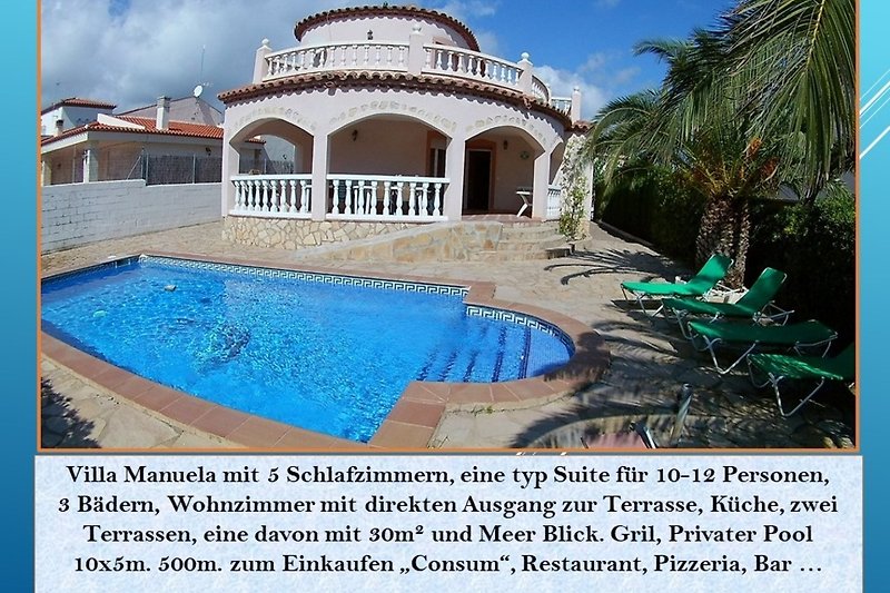 Villa Manuela für max. 12 Personan mit Pool und Klima