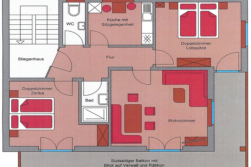 großzügige Wohnung - Küche separat - WC separat - großes Wohnzimmer