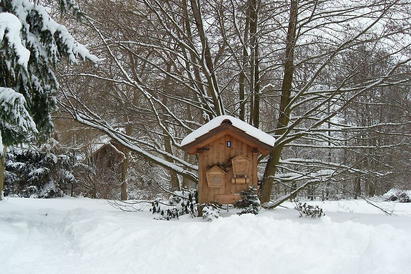 Winterlandschaft mit Briefkasten
