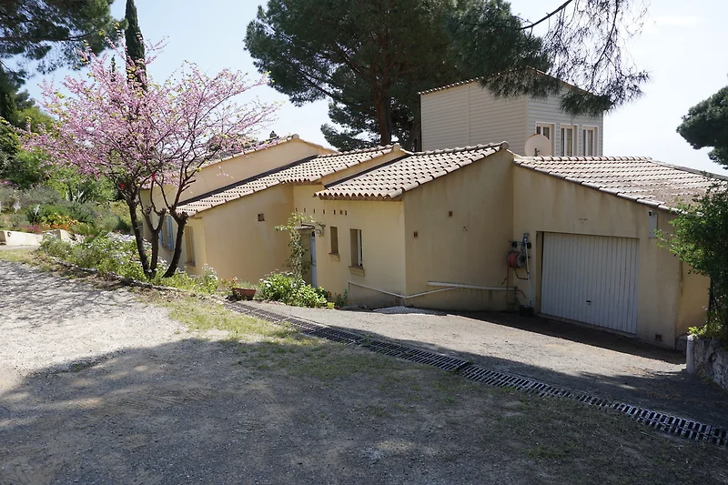 Gemütliches Haus mit Einfahrt und gepflegtem Garten.