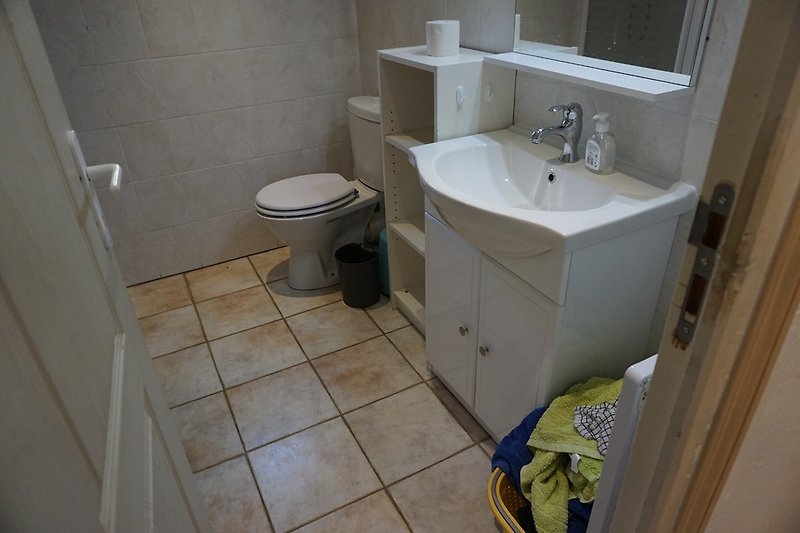 bathroom with shower and toilette