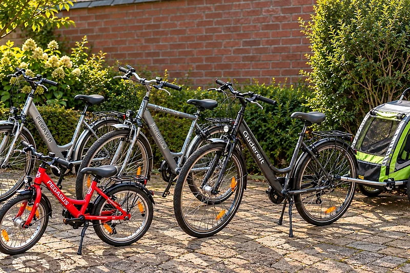 4 Fahrräder & 1 Fahrradanhänger kostenlos inklusive. Nutzung auf eigene Verantwortung.