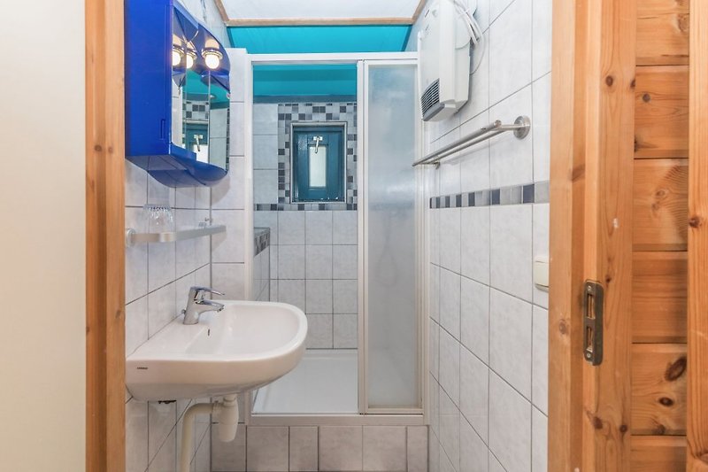 Badkamer 2 met douche en wastafel