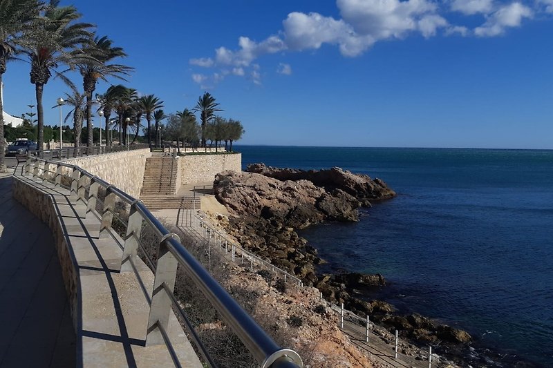 Wonderful sea walk on the promenade of L'Ametlla de Mar