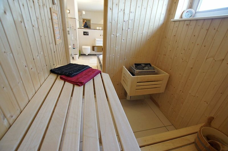 Sauna mit 2 Sitzbänken