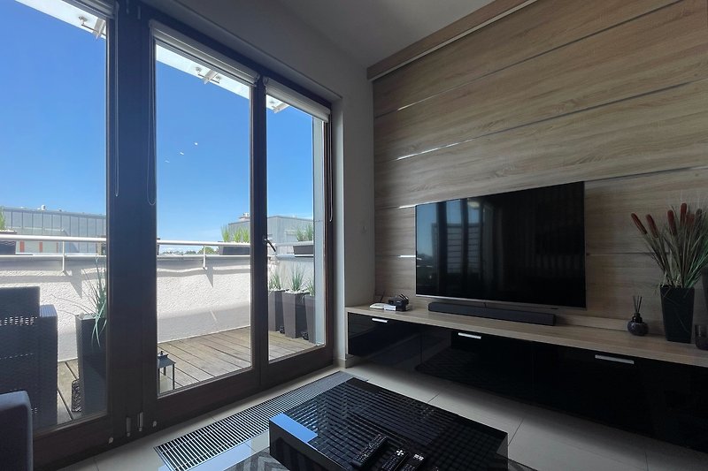 4UApart-Apartment studio Platan New York- 1 Zimmer mit Balkon, 27 m2, 4 Etage,Wojska Polskiego 18c Str.