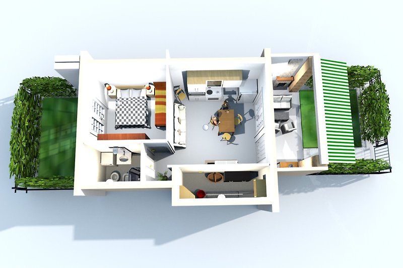 3D-Ansicht der Wohnung