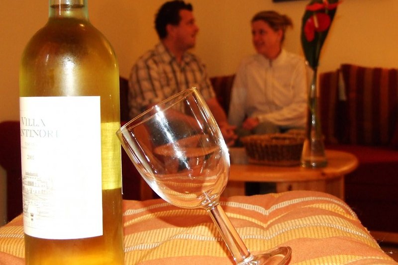 Geniet van uw vakantieavonden met een glas wijn op het balkon aan de meerzijde op de eerste verdieping met uitzicht op het meer of in de gezellige woonkamer van uw vakantieappartement.