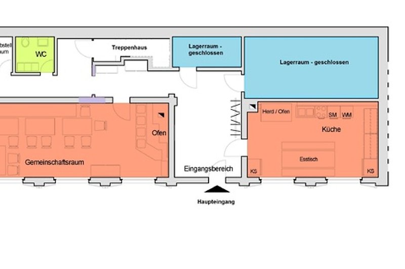 Grundriss Erdgeschoss Gruppenhaus Schwarzatal