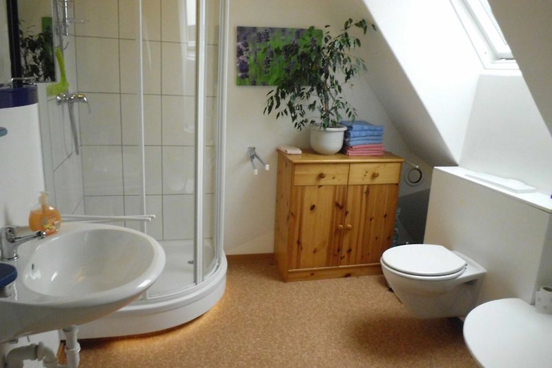 Oberes Badezimmer Badezimmer mit Badewanne und Waschmaschine, kostenlos.