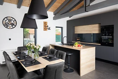 Modern villa with pool in a small p