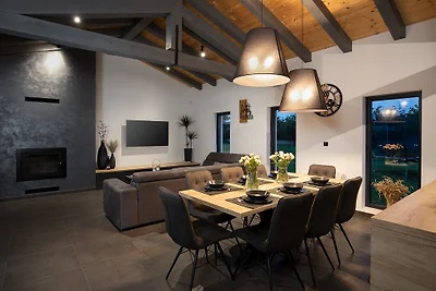 Modern villa with pool in a small p