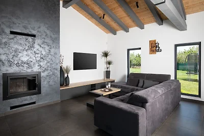 Modern villa with pool in a small p