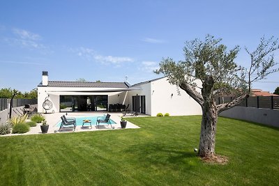 Modern villa with pool in a small p
