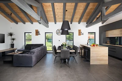Modern villa with pool in a small p