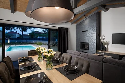Modern villa with pool in a small p
