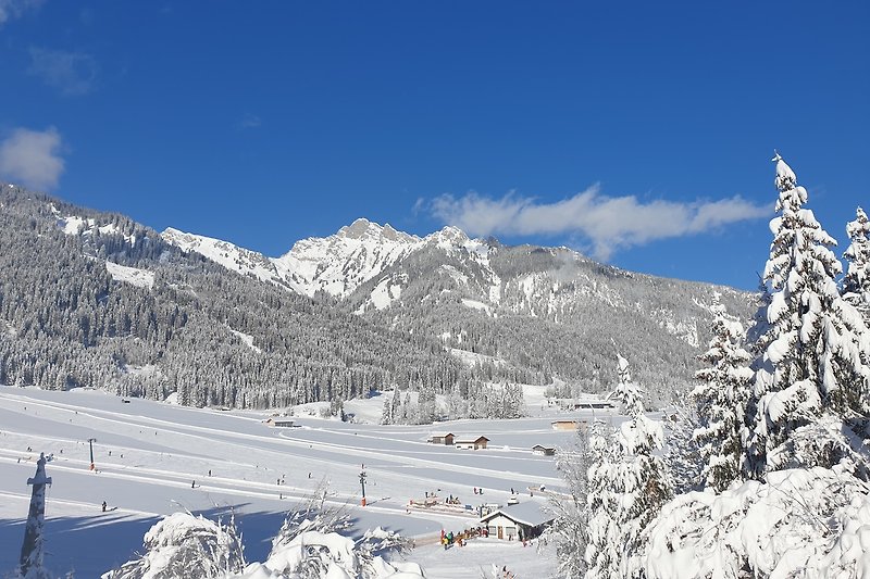 kleiner Skilift in 5 Minuten zu Fuss entfernt  - grosses Skigebiet am Ortsrand