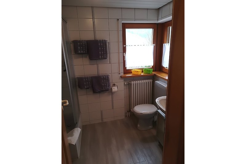 Shower/toilet + washing machine