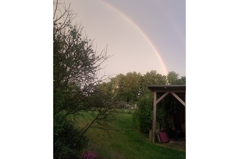 Garten mit Regenbogen