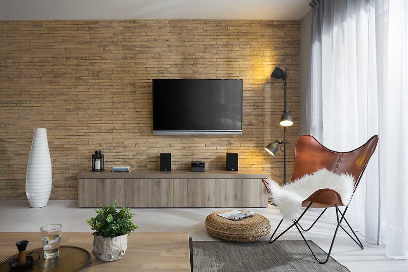 Sala de estar moderna, acogedora y lujosa