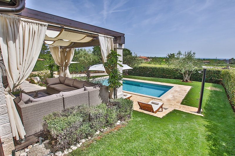Garden and saltwater pool