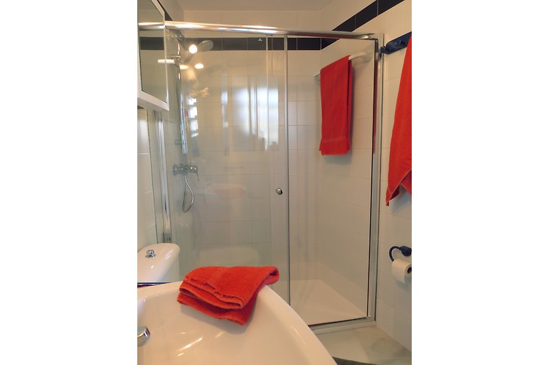 The shower bath is part of the land-side bedroom.