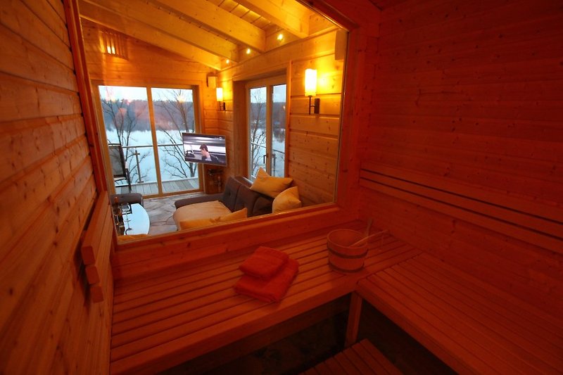 View from the sauna to the lake