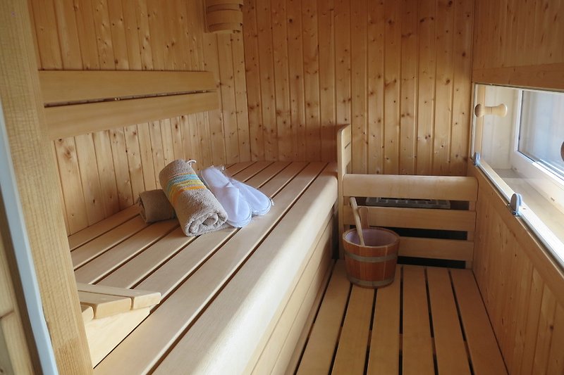 Die finnische Sauna mit Ostseeblick.