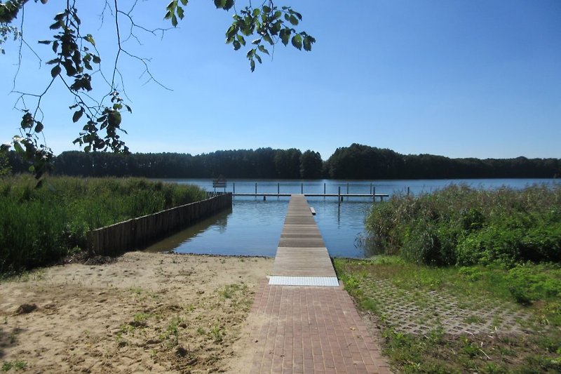 Our new boat dock and swimming spot