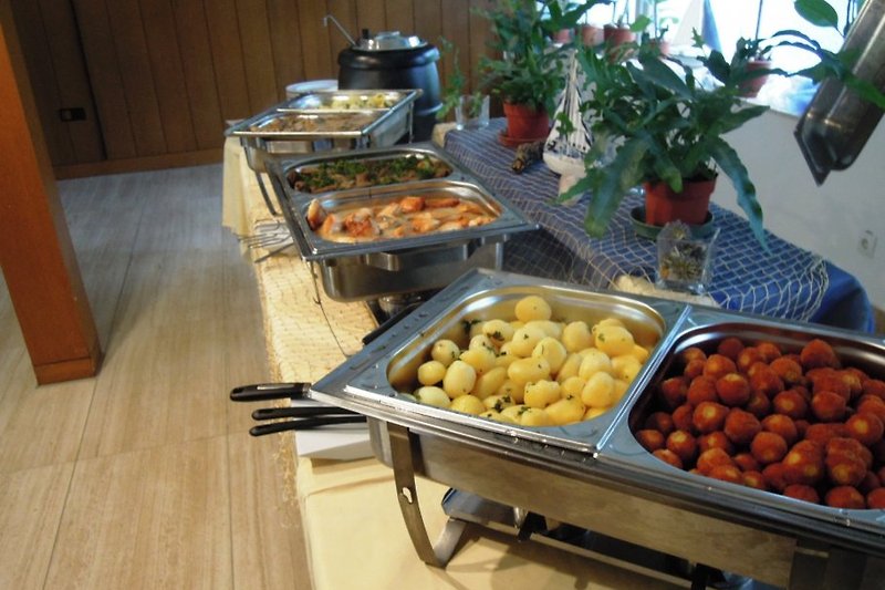 Delicious buffet in the restaurant