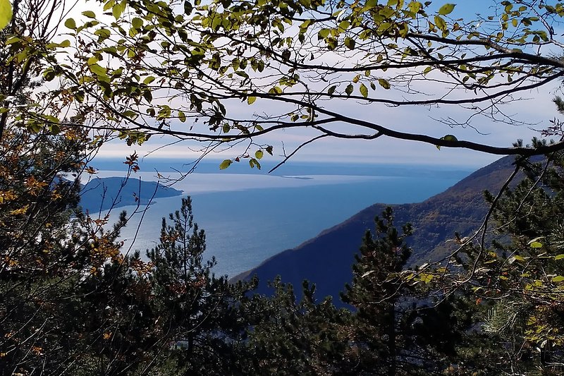 Blick auf den See bei Bergwanderung Cima Piemp