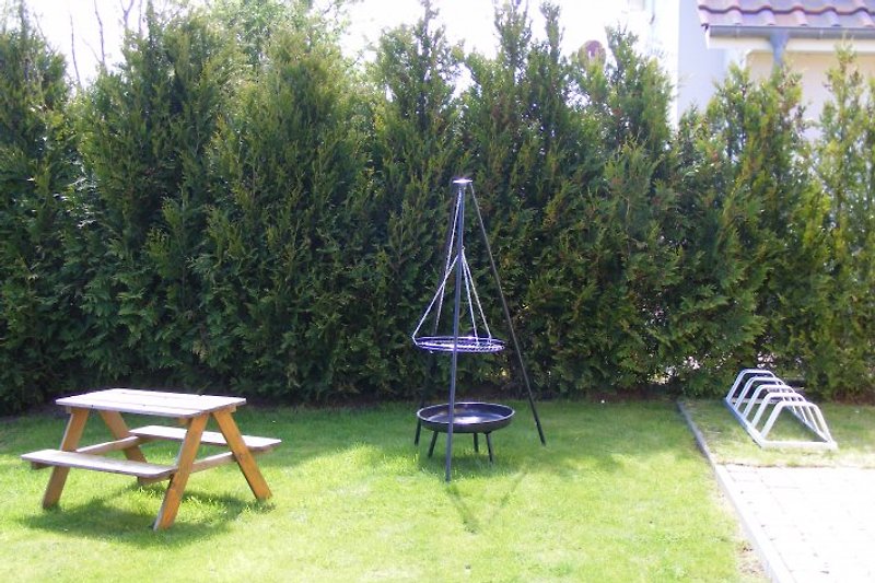 Garden with barbecue
