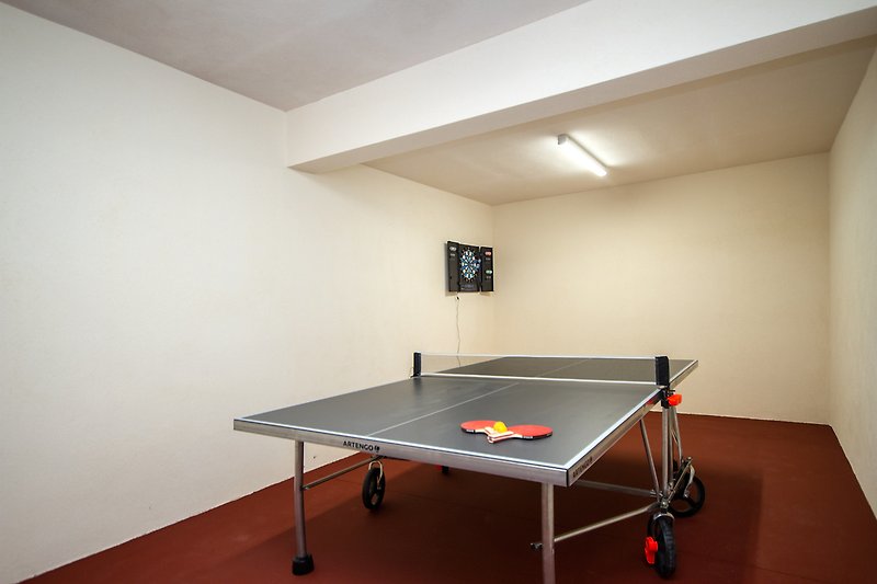 Table tennis and darts, garage level