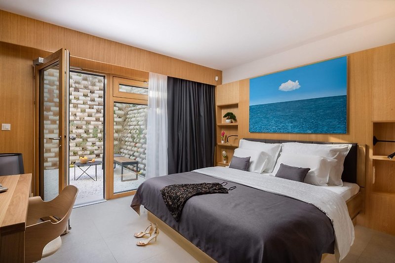 Schlafzimmer Nr. 1 (32 m2) bietet ein Kingsize-Bett 180 cm x 200 cm.
