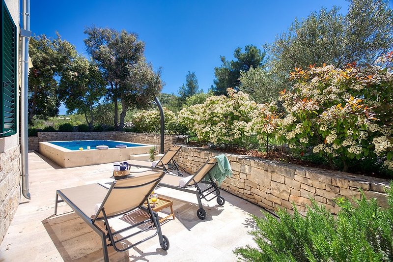 Villa San has located on the island Brač in Dračevica village 7km from the crystal clear sea