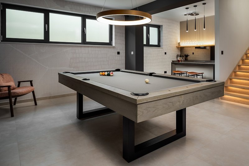 FUN ZONE with kitchen and a kitchen island
