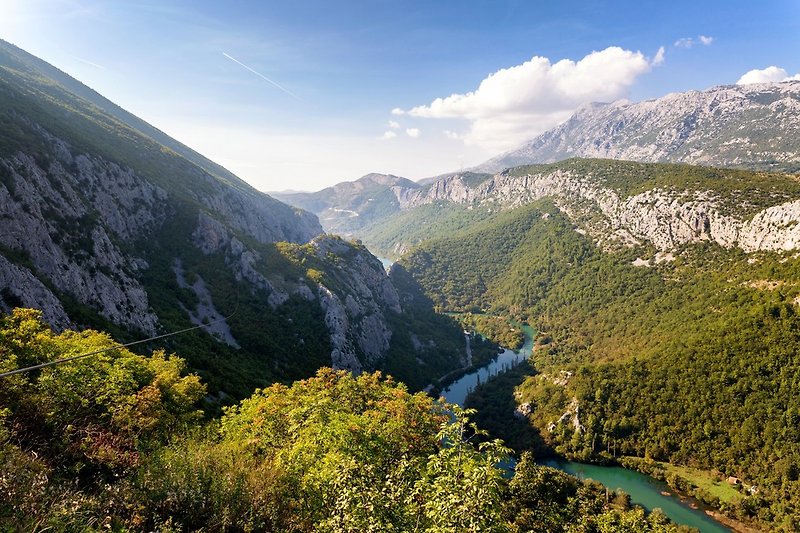 Cetina river surrounded by mountains and unspoiled nature