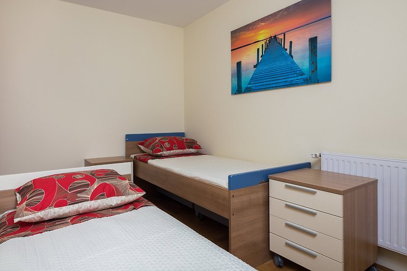 Schlafzimmer Nr3 mit zwei Einzelbetten (200x90m)