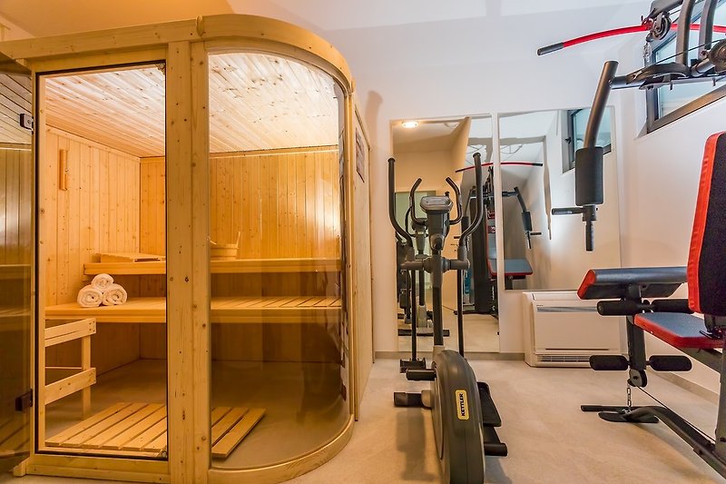 Finnish sauna and Fitness equipment are on the lower ground floor.