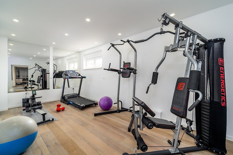 Gym is connected with a sauna, lower ground floor